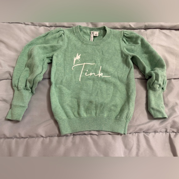 Janie and Jack x Disney Green Tinkerbell Sweater - Picture 1 of 2